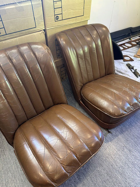 front seats removed from the car