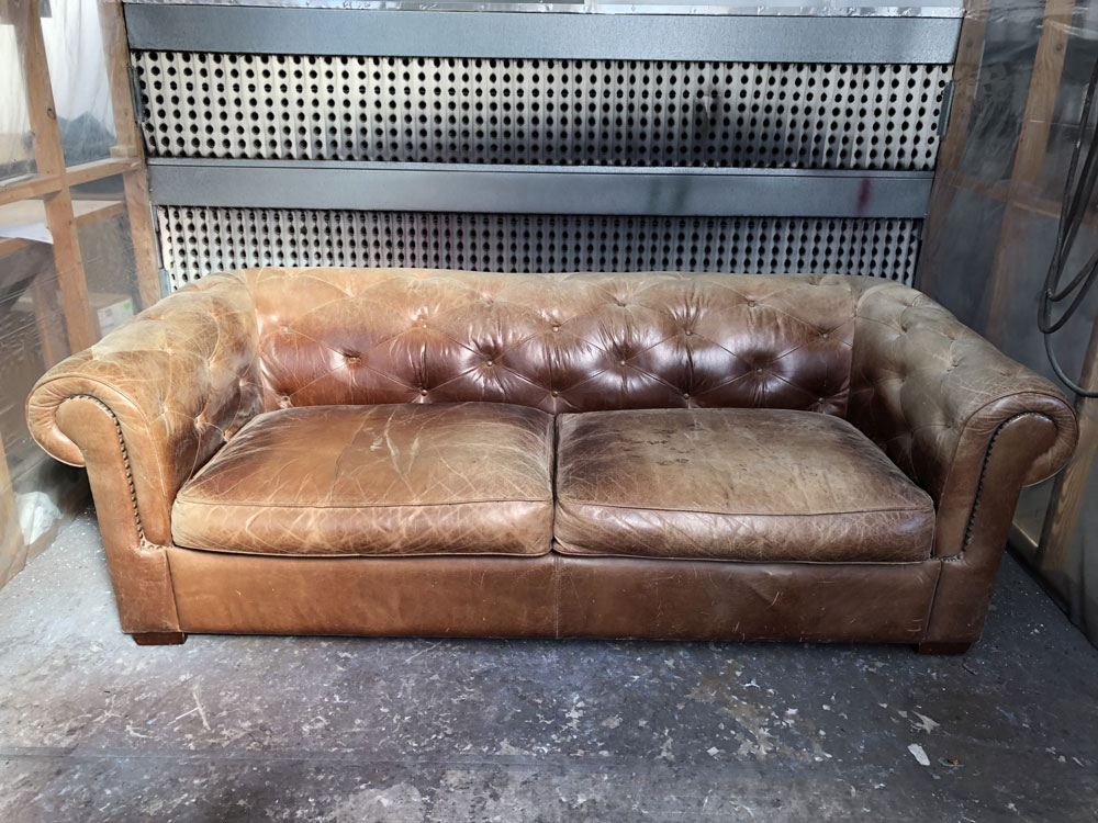 leather couch before