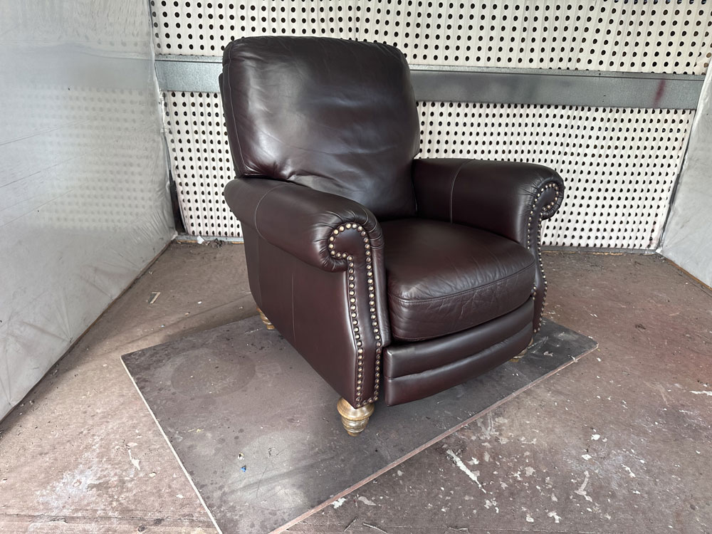 waxed oiled leather chair fully restored